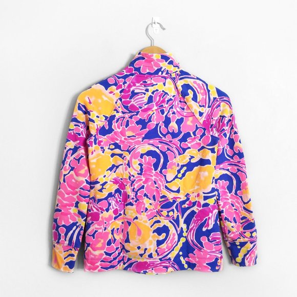 LILLY PULITZER Pink Blue UPF 50+ Skipper Printed Popover Sweater - Picture 2 of 11